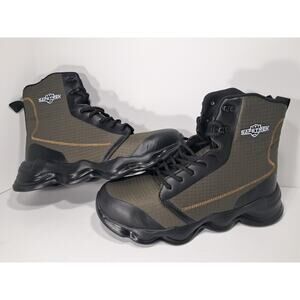 Green Boots Safety Steel Toe Shoes Anti-smash Antipuncture High Top Size 42